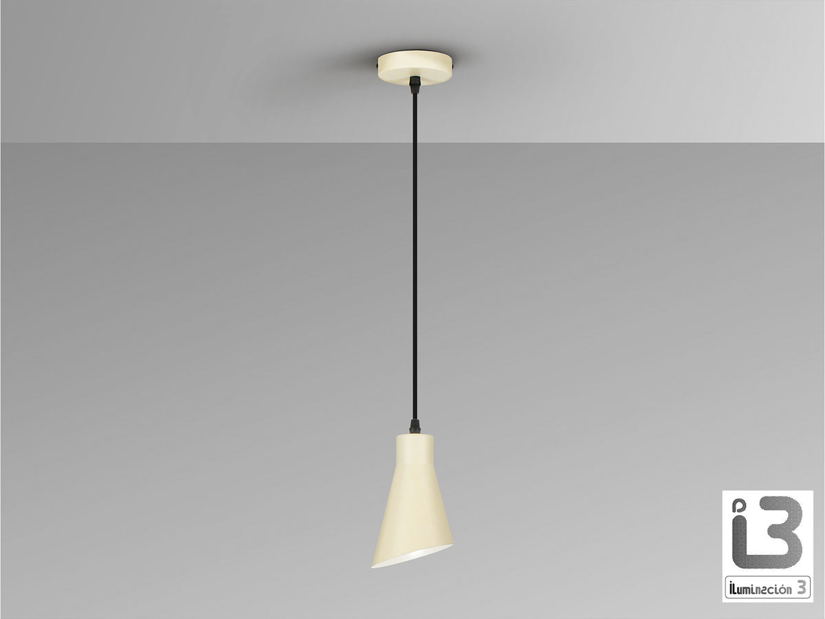 Lámpara Colgante Bera 1 Luz Crema Satinada Regulable Schuller en ambiente decorado | Schuller