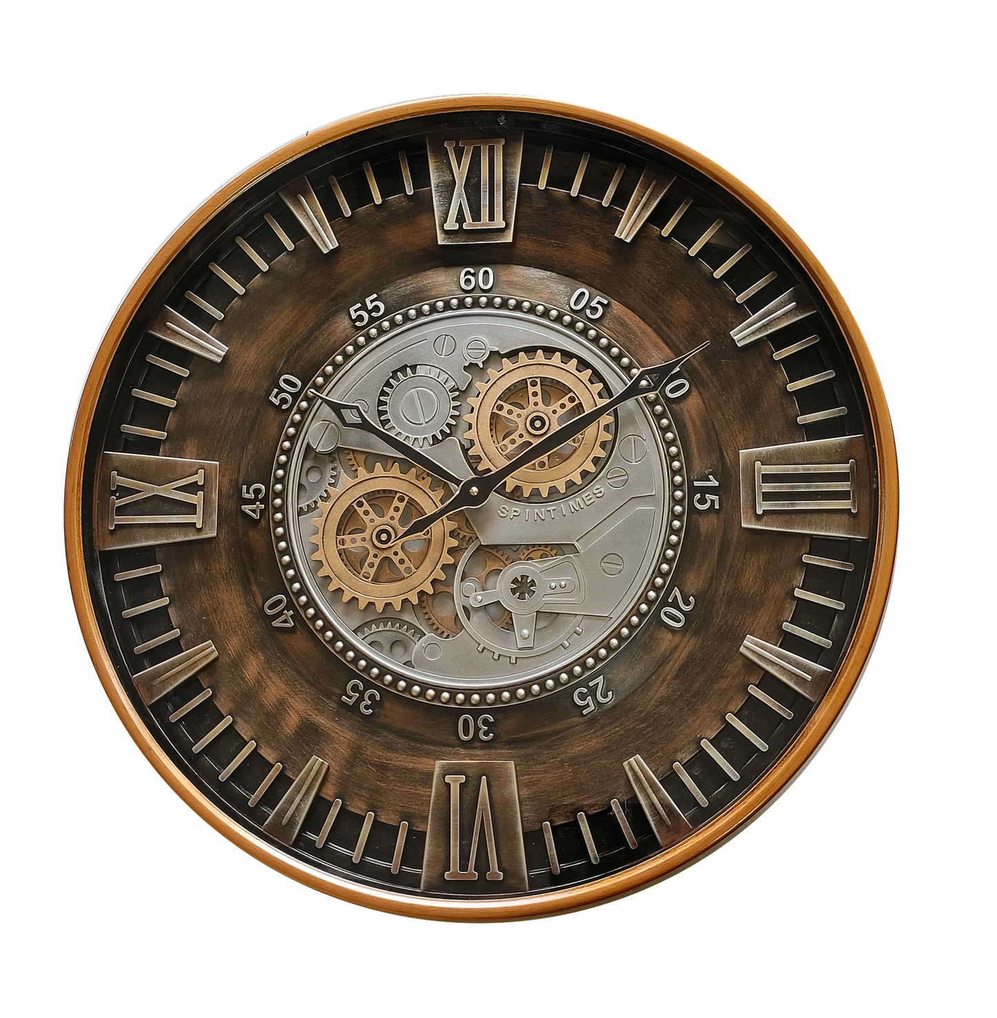 Reloj de pared Catanias Oro/Cuero de Fabrilamp, diseño clásico con movimiento continuo. Compra en luzguru.com