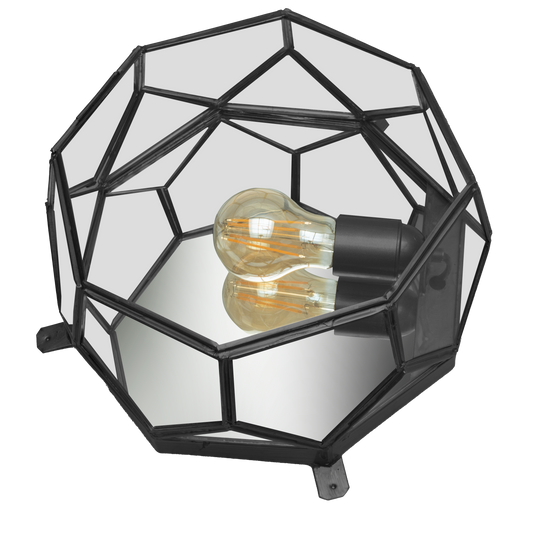 Plafón Lente fabricado en Metal color Negro