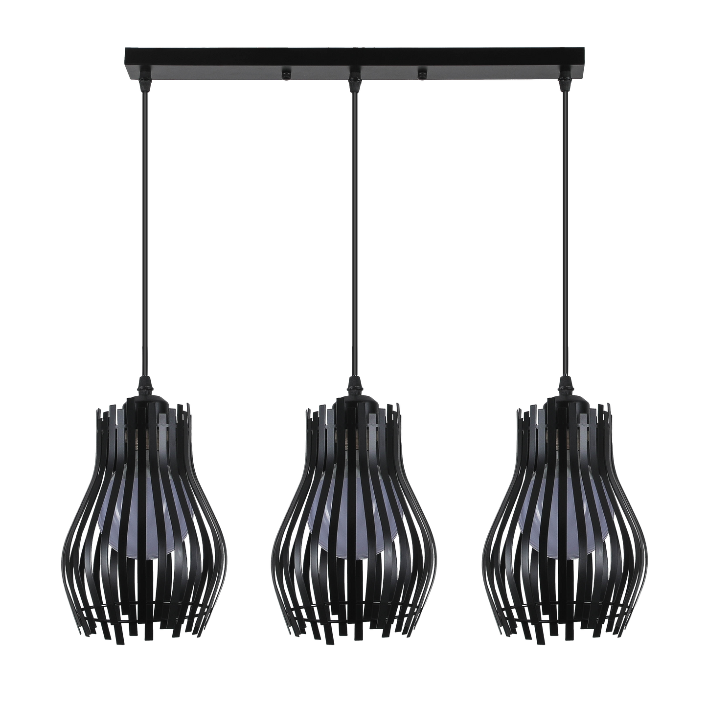 Lámpara colgante Ragusa fabricada en metal color negro, ideal para interiores