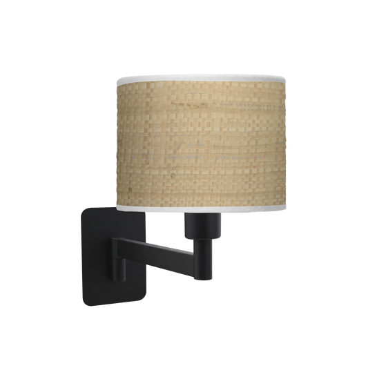 Aplique abatible Moda de Fabrilamp, color Negro/Cañizo Claro, diseño moderno para interiores. luzguru.com