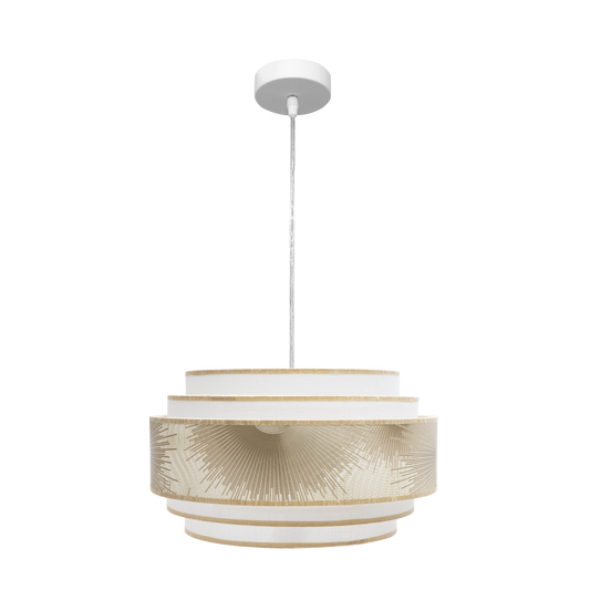 Colgante Nepal 5P Blanco/Oro de Fabrilamp: diseño moderno y elegante para tu hogar.