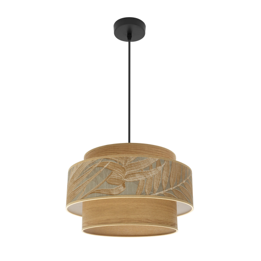 Colgante Samoa Negro/Camel de Fabrilamp, diseño moderno y elegante para tu hogar. Disponible en luzguru.com