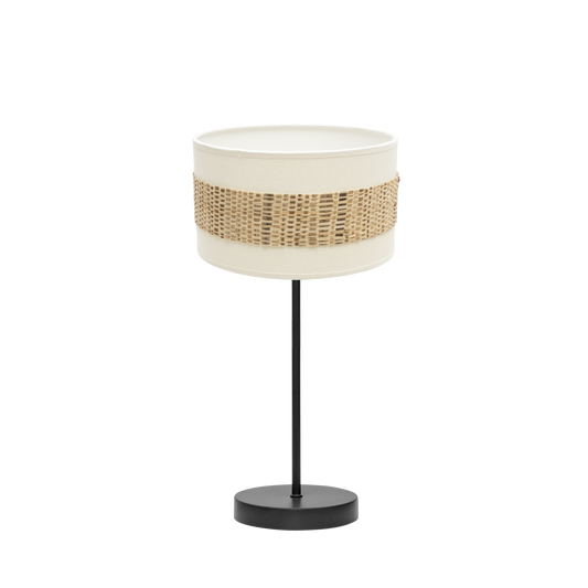 Sobremesa Pequeño Nicaragua 1xe14 Negro/Blanco/Natural 43x17x17Cm - Fabrilamp