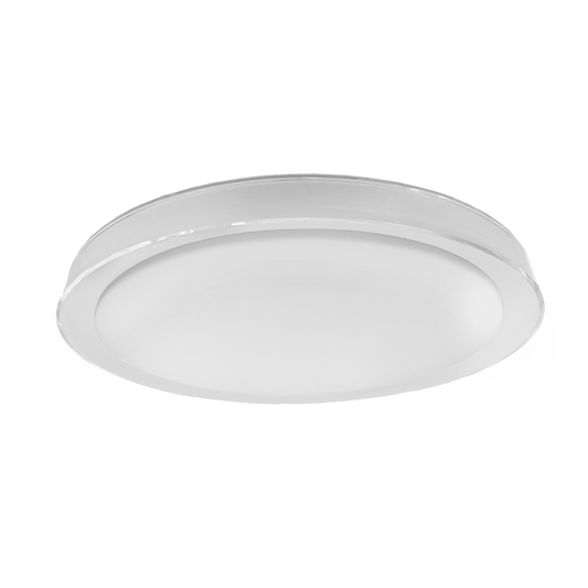 Plafón LED Bianca 60W Blanco/Plata, diseño moderno y elegante, con mando a distancia.