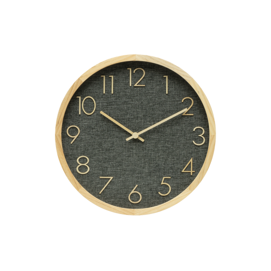 Reloj de Pared Rosellon Haya/Gris 30x30x4cm, diseño elegante y moderno de Fabrilamp, disponible en luzguru.com