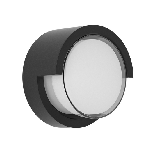 Aplique Bejel fabricado en ABS color negro con luz LED cálida