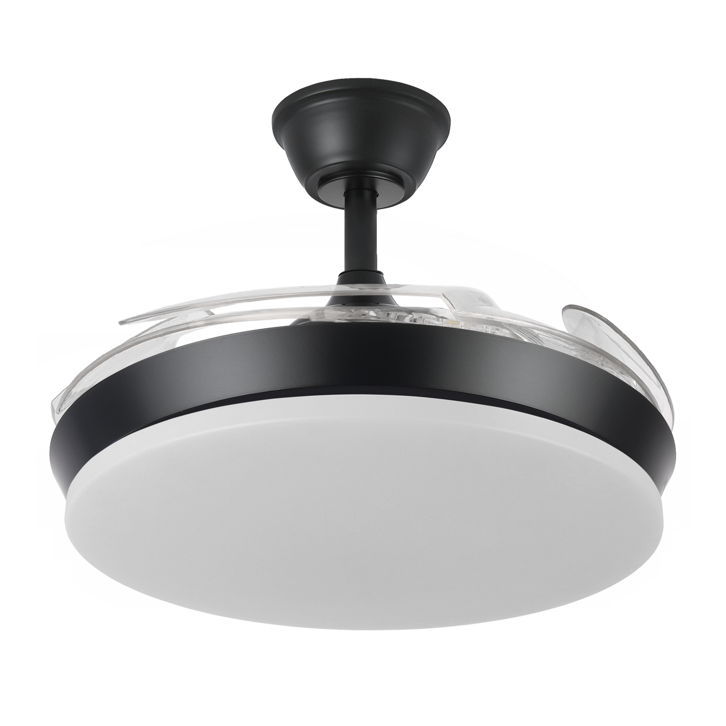 Ventilador de techo silencioso con aspas retráctiles ideal para interior