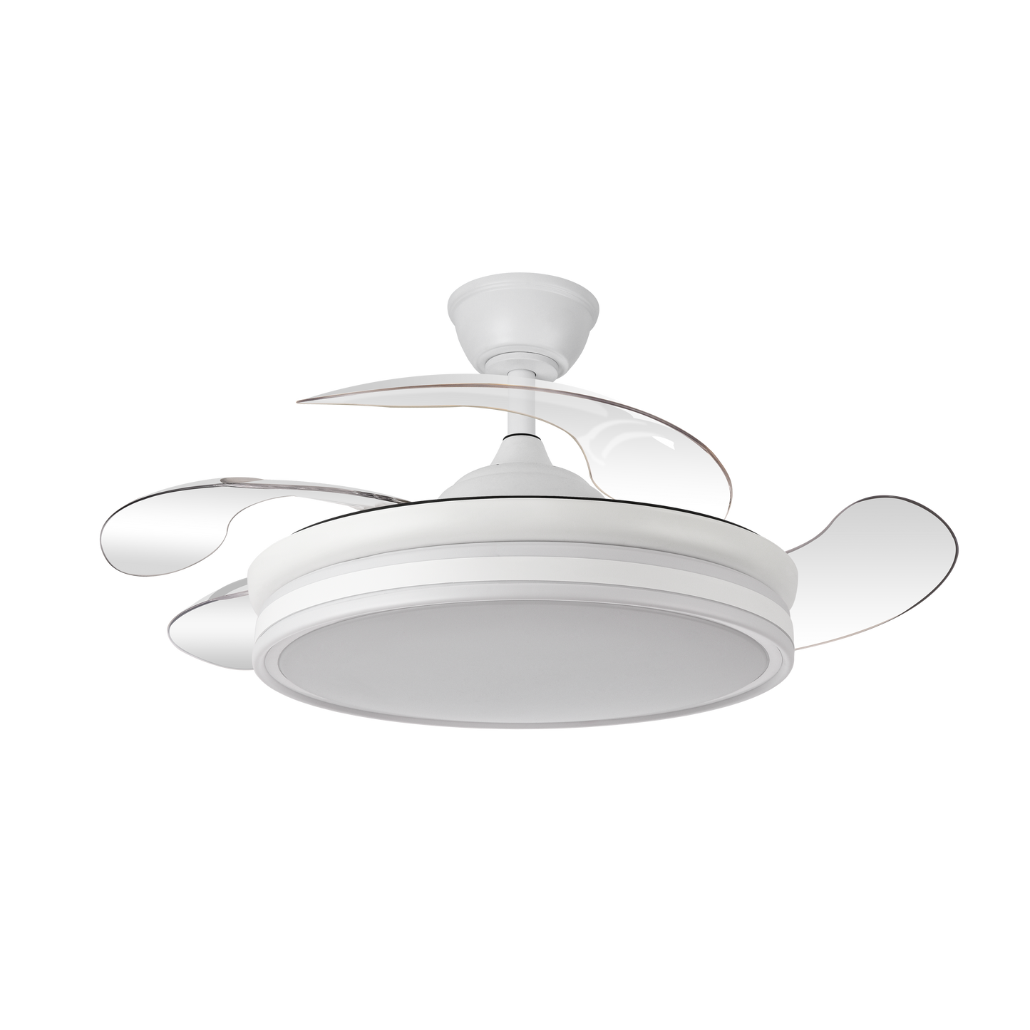 Ventilador de techo silencioso con aspas retráctiles ideal para interiores