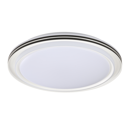 Plafón Yunke fabricado en metal y policarbonato color blanco y negro