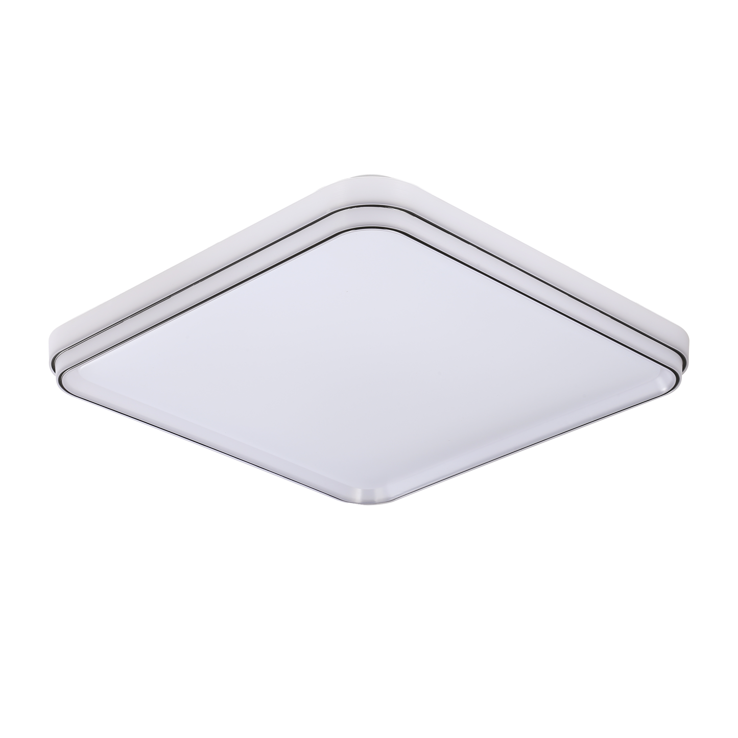 Plafón Laguna fabricado en metal y policarbonato color blanco y negro