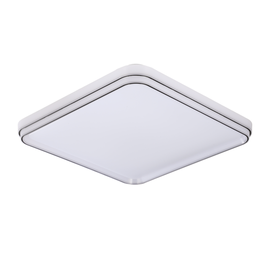 Plafón Laguna fabricado en metal y policarbonato color blanco y negro