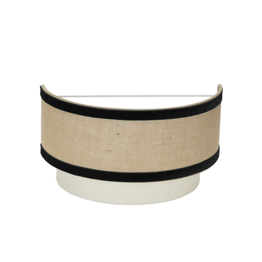 Aplique Cornalina fabricado en Metal y Textil color Beis/Negro