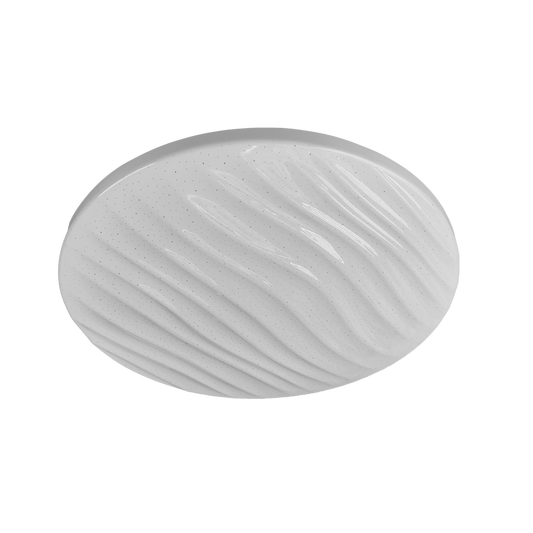 Plafón Olot fabricado en metal color blanco con difusor de policarbonato