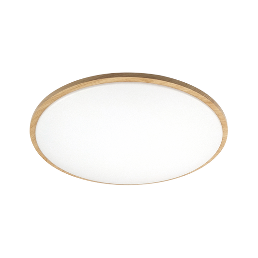 Plafón Eglon fabricado en metal y policarbonato color blanco y madera
