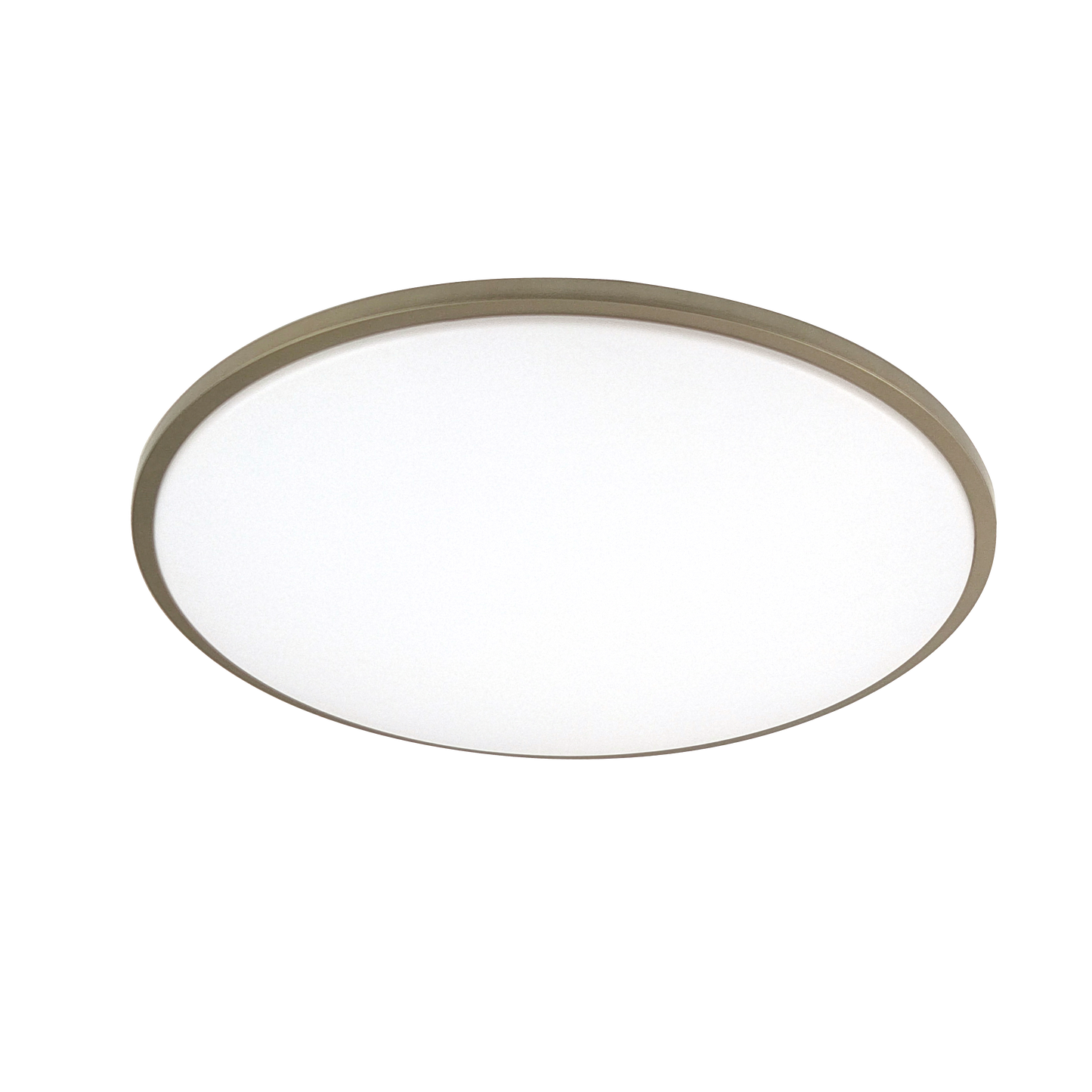 Plafón EGLON fabricado en metal color blanco y cuero, con LED integrado