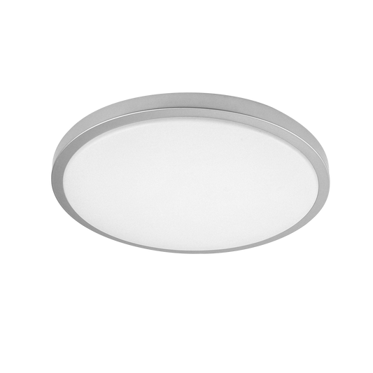 Plafón Kirat fabricado en metal color Blanco/Plata con LED integrado.