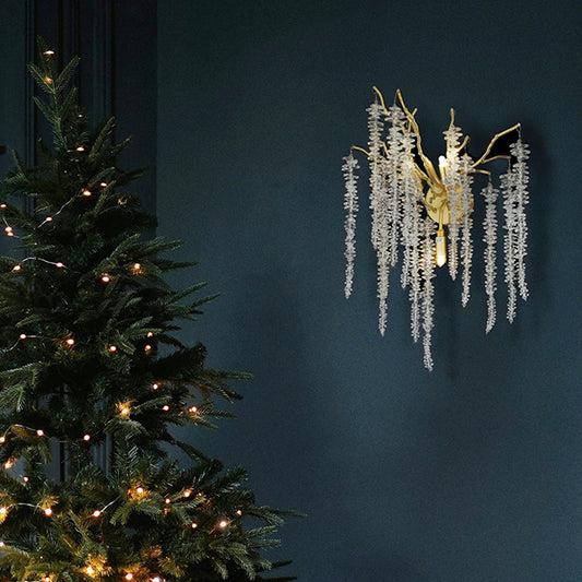 Aplique CHAMONIX fabricado en metal color oro con detalles en cristal transparente