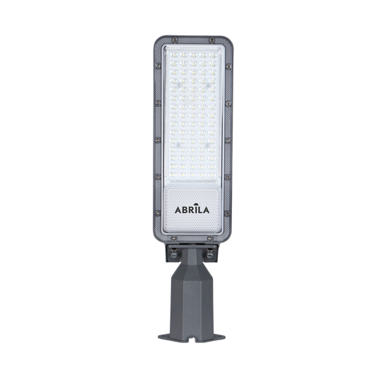 Farola LED CURTIS 50W 6500K Gris Fabrilamp, vista lateral con detalle de articulación