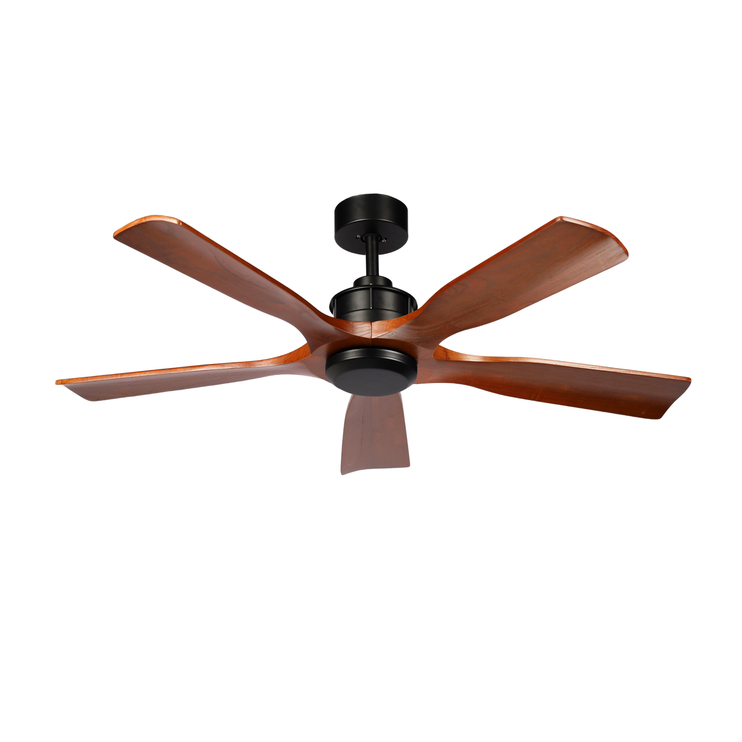 Elegante ventilador negro y madera ideal para salón o dormitorio