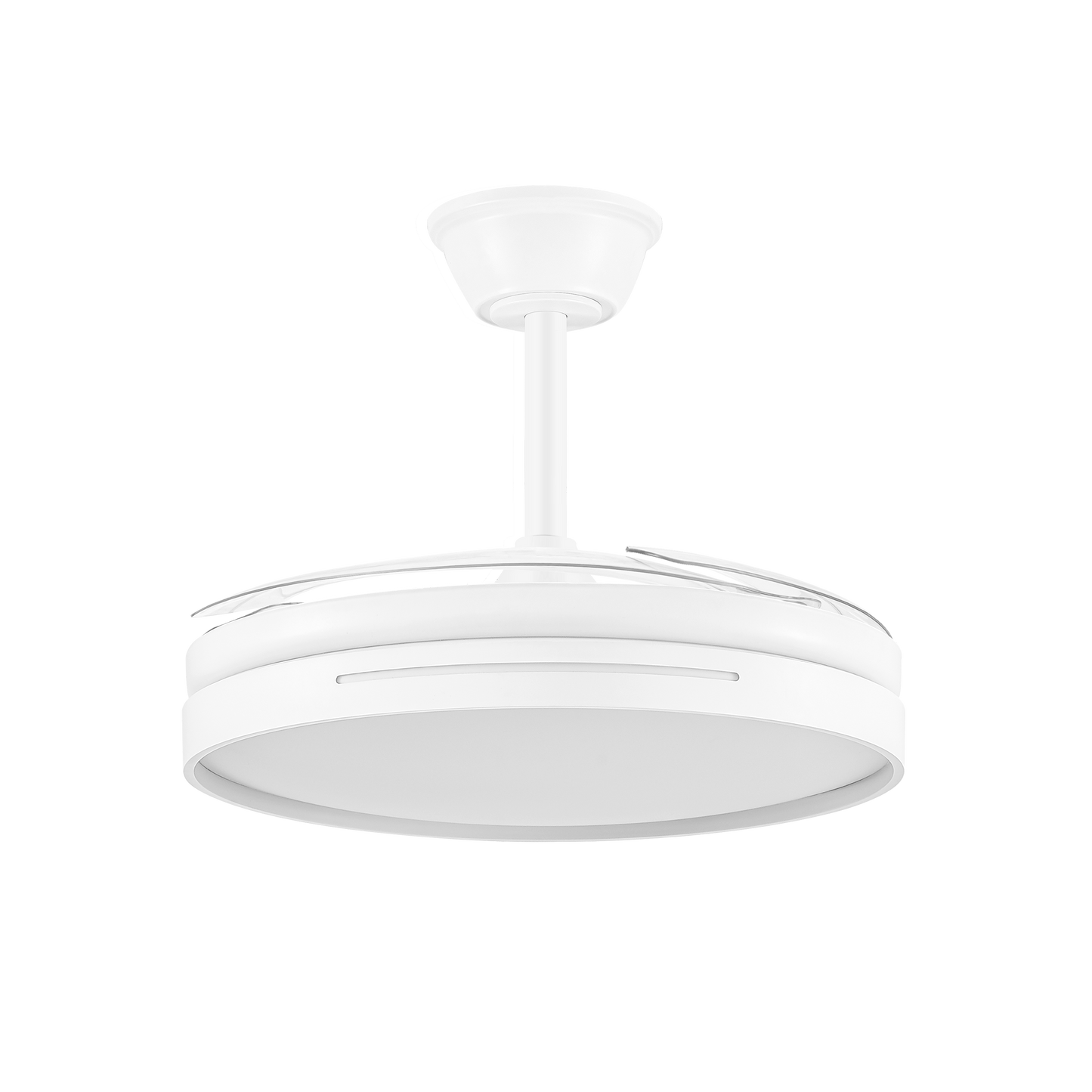 Ventilador minimalista para habitación pequeña con iluminación LED integrada ideal para dormitorio