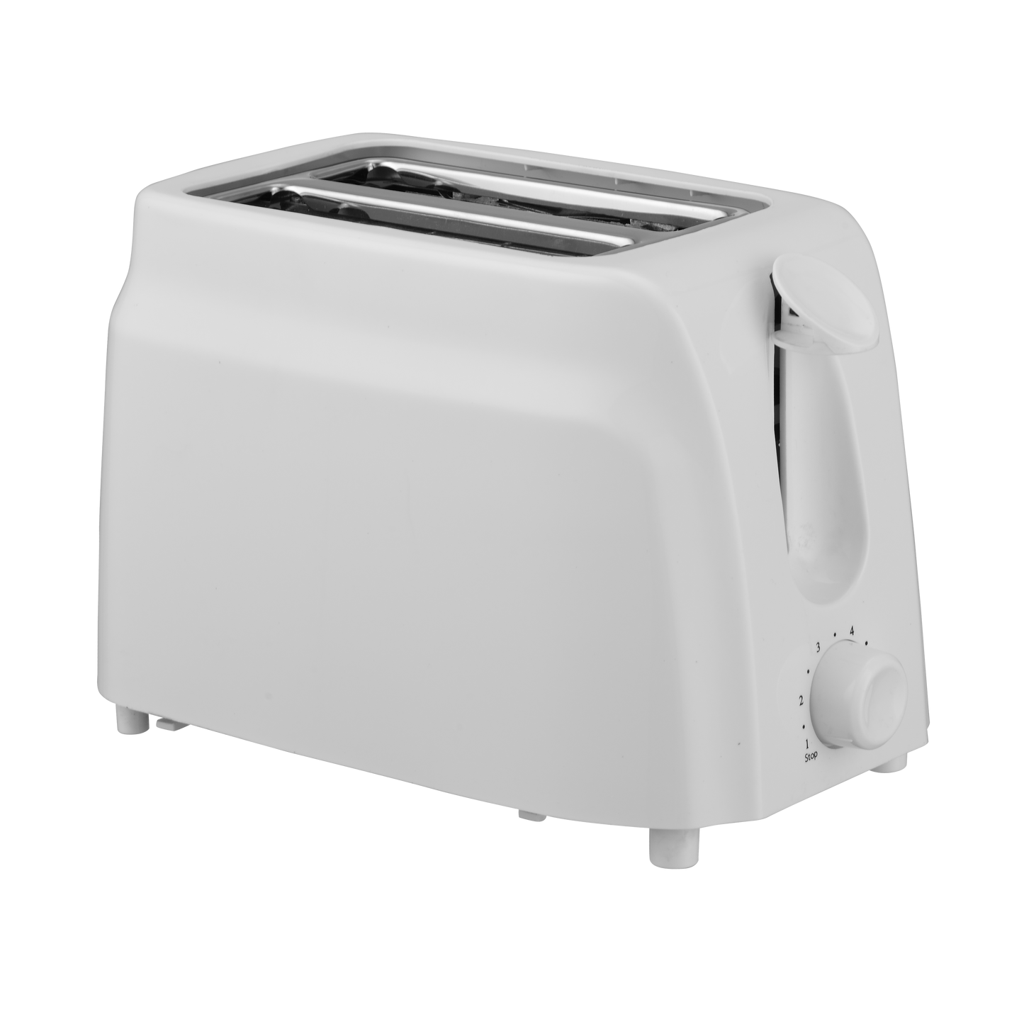 Tostador de pan fabricado en metal color blanco con 750W