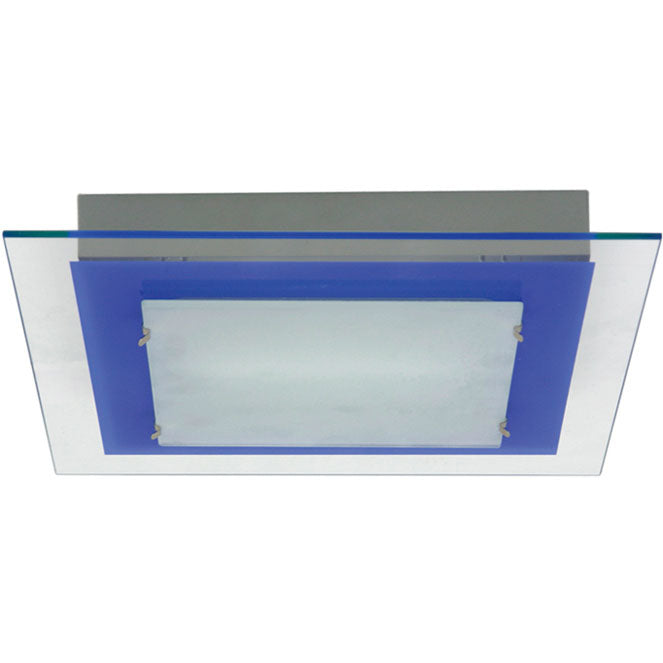 Plafón Belém Cuadrado 29 cm Azul LUMIT Interlusa - Vista frontal principal en fondo blanco | LuzGurú