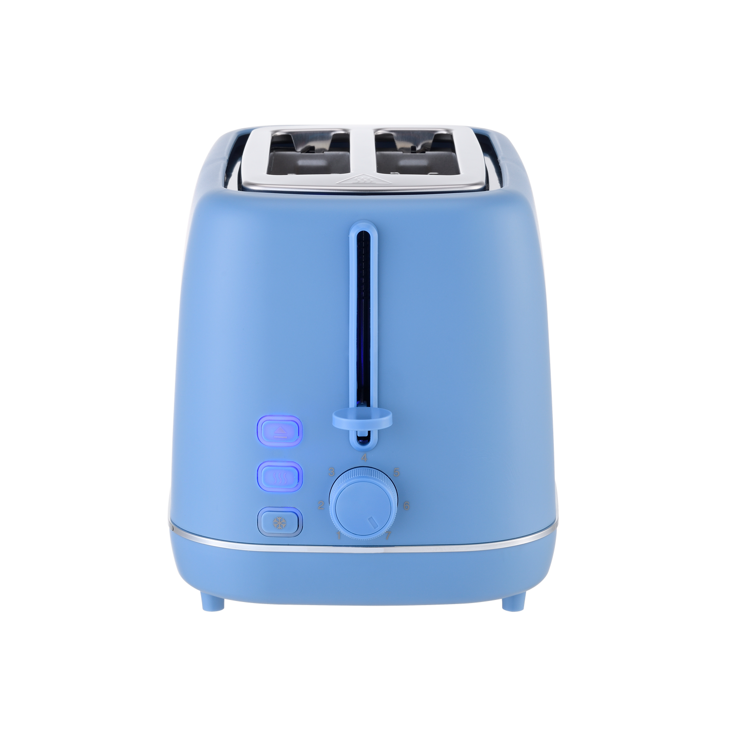 Tostador COFFEE azul en un ambiente de cocina, mostrando su diseño moderno y compacto