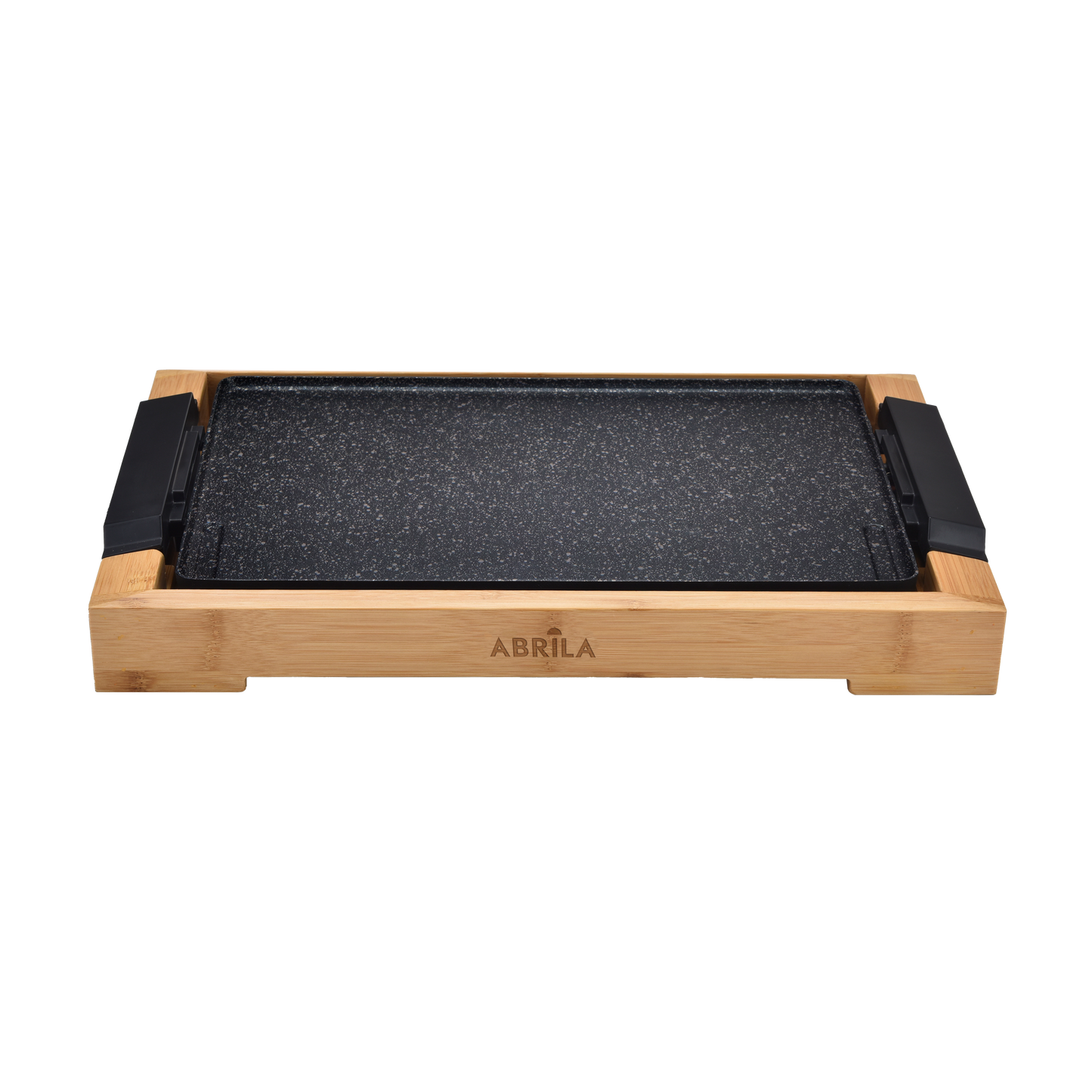 Plancha de Asar Eléctrica OZUKI 2000W Negro/Bambú Fabrilamp con superficie cerámica y termostato regulable