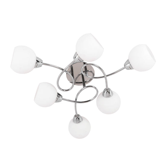 Plafón UMBRIA fabricado en metal y vidrio color cromo