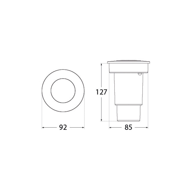 Foco empotrable con temperatura de color ajustable (2700/4000K) ideal para iluminar jardines