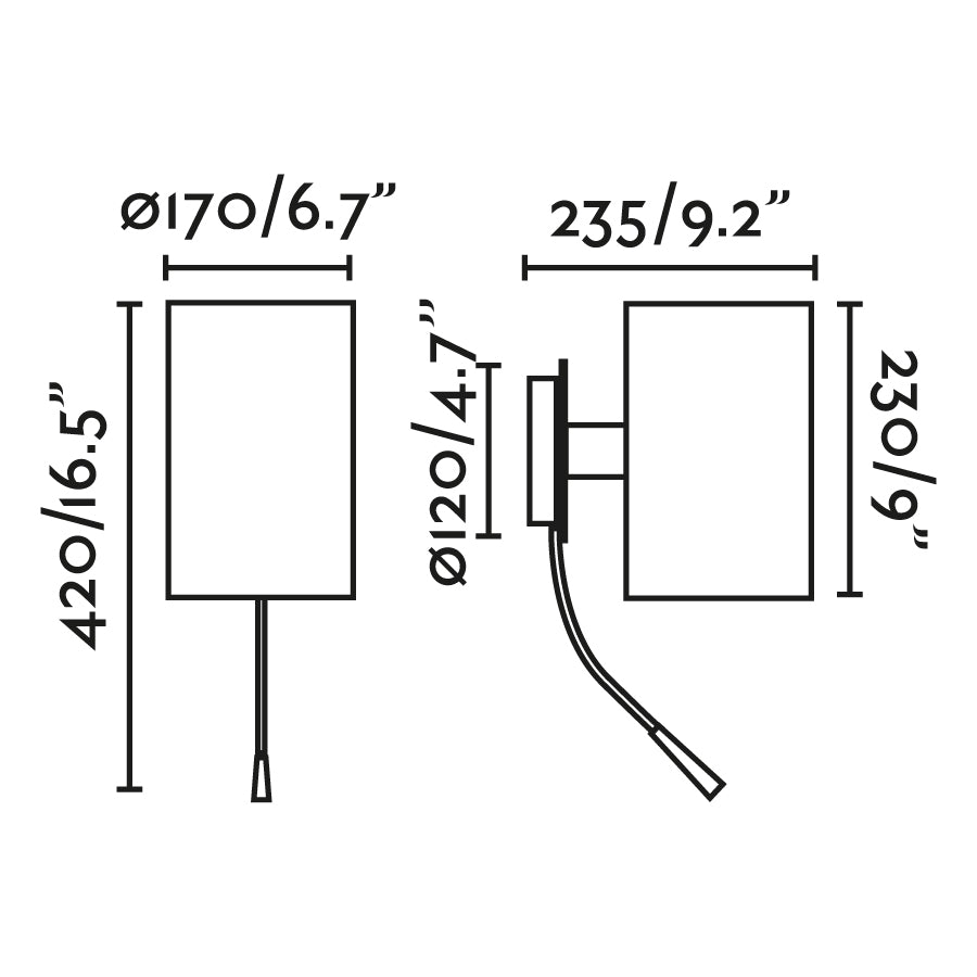 Aplique con lector LED orientable y luz cálida 3000K