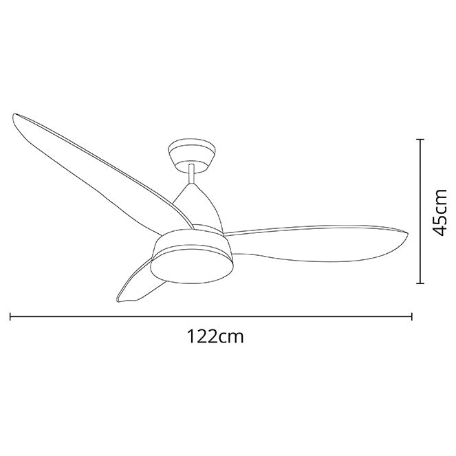 Ventilador de Techo con Luz MARINO Blanco 122 cm Motor DC Lumit - imagen 3 | Interlusa · Ref. 200594801B