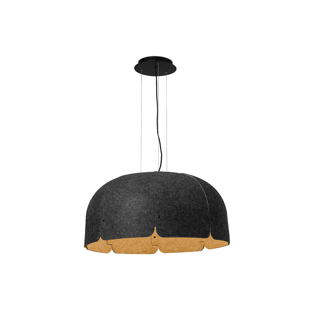 Lámpara Colgante Acústica MUTE 80 cm LED DALI FARO - Marrón y gris oscuro, 4000K | FARO