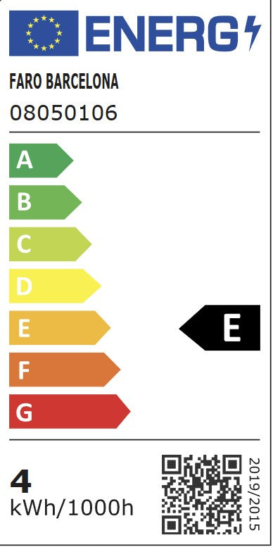Etiqueta energética de Aplique de Pared CATA 180 Nogal Diseño Nórdico Marina Milá FARO