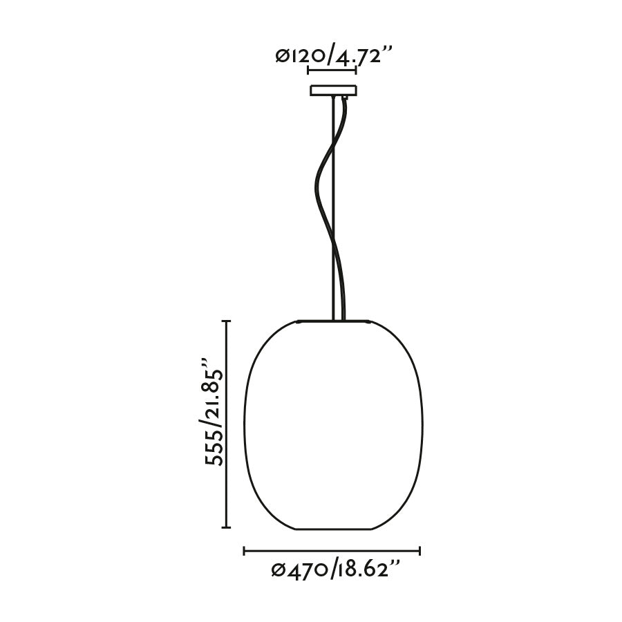 Lámpara colgante con tecnología LED y diámetro de 47 cm