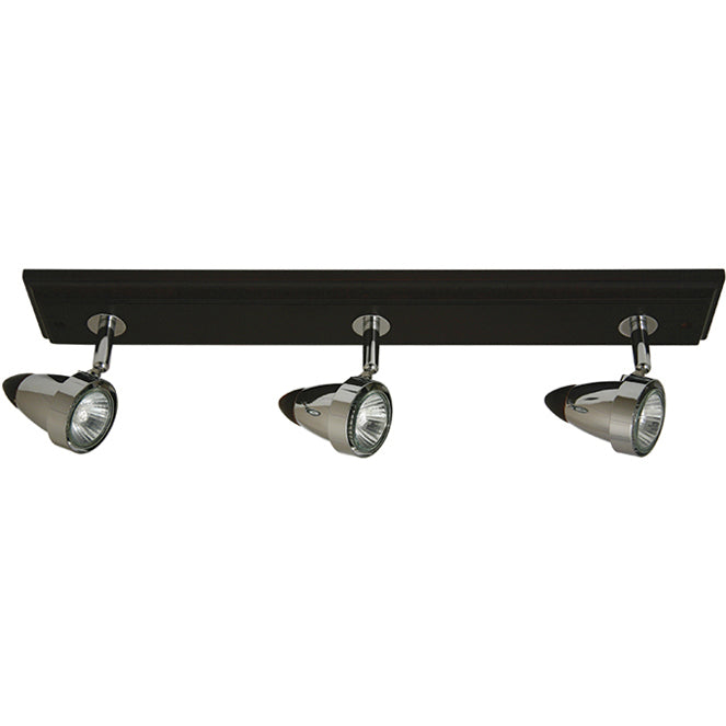 Aplique TIAGO 3xGU10 LUMIT, diseño wengue y cromo, Ref. 20920-3