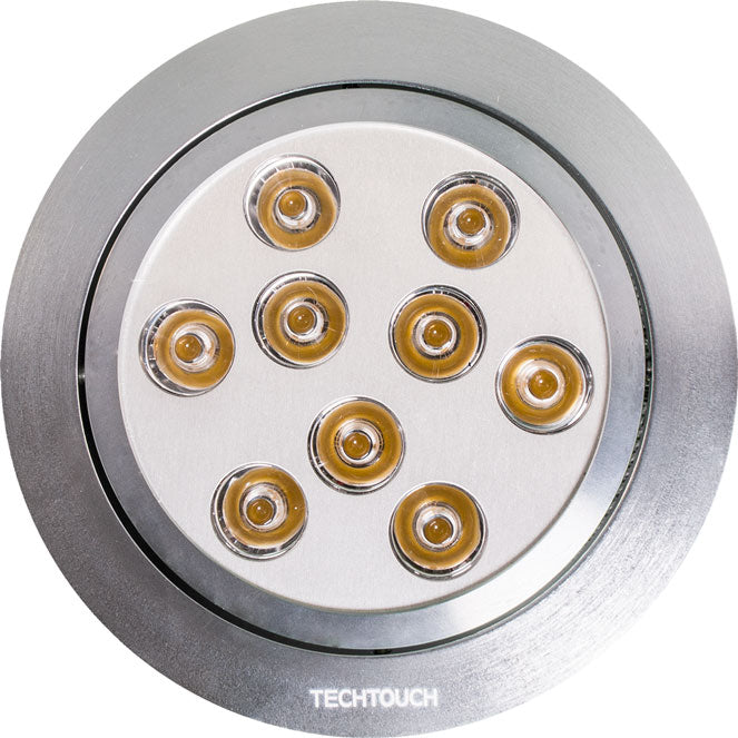 Downlight Empotrable RED Redondo 13,5 cm LED 9x1W Níquel Interlusa - Vista frontal principal en fondo blanco | LuzGurú