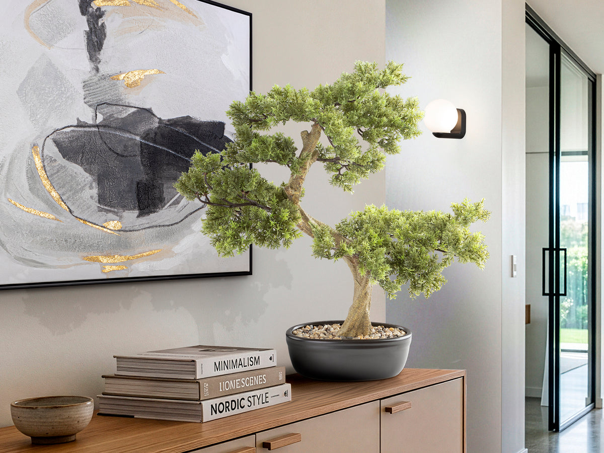 Bonsái Artificial Bankan 75 cm Tronco Envejecido Schuller en ambiente decorado | Schuller