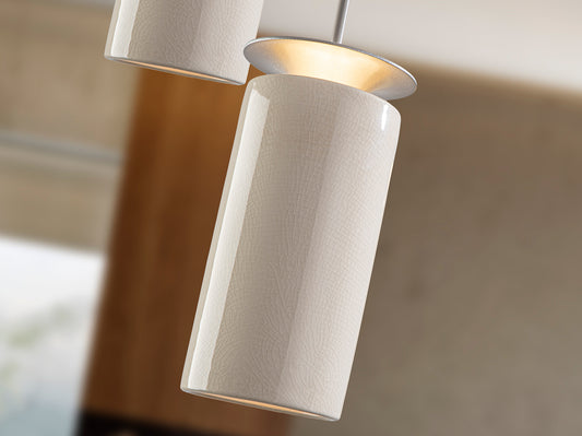 Lámpara Colgante Alfara 3 Luces LED Tulipas Cerámica Crema Schuller en ambiente decorado | Schuller