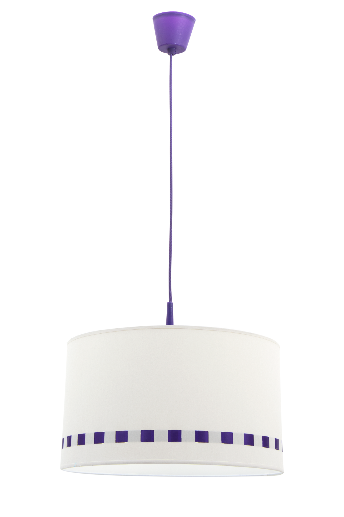 Colgante Lacito fabricado en color Berenjena, ideal para iluminación infantil