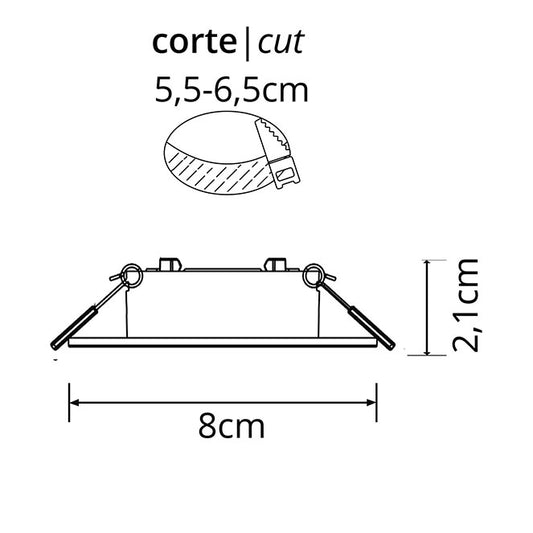 Aro Empotrable Redondo INTECA 8 cm Níquel Interlusa instalada en ambiente decorativo de salón o dormitorio | Interlusa