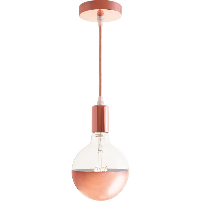 Colgante Moderno Sensation 10 cm Rosa Oro Interlusa - Vista frontal principal en fondo blanco | LuzGurú