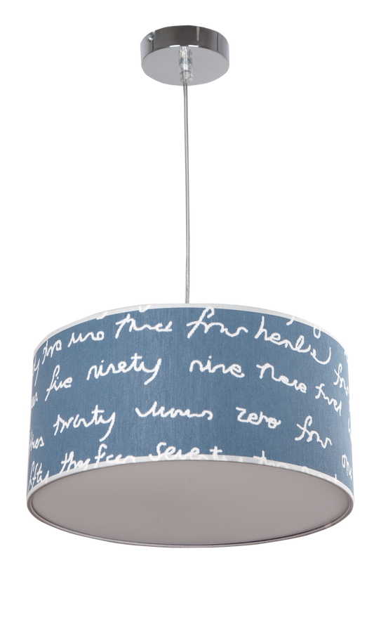 Lámpara Letters fabricada en Azul y Blanco, ideal para habitación infantil