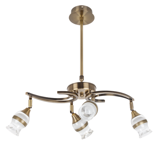 Lámpara Zodiaco fabricada en metal color cuero, ideal para iluminación interior