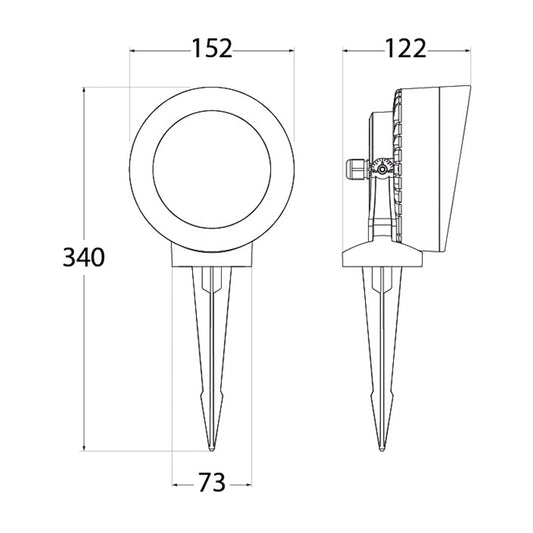 Pincho TOMMY fabricado en resina color negro ideal para iluminar jardines
