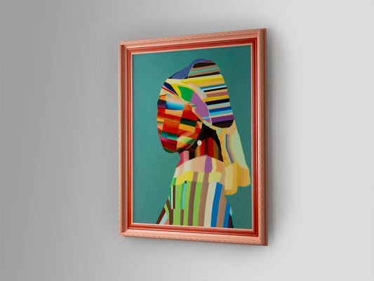 Pintura Decorativa Joven con Perla POP 84x104 cm Marco Schuller en ambiente decorado | Schuller