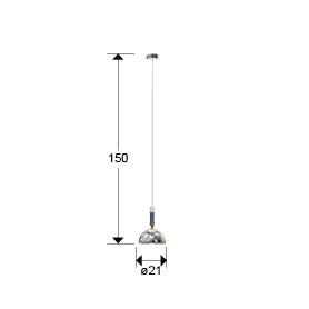 Plano con medidas de Lámpara Colgante Charlize 6W LED Plata Schuller
