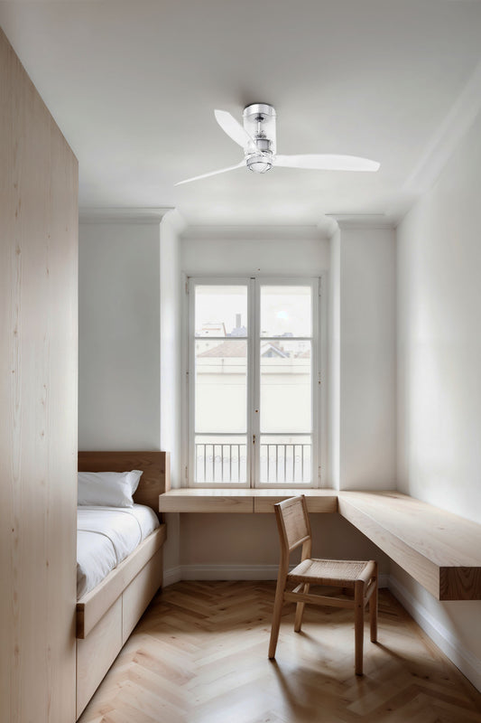 Ventilador MINI TUBE FAN fabricado en Acero + Cristal color cromado