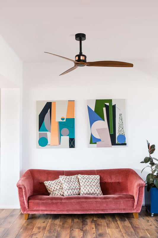 Ventilador de techo Copper Fan M fabricado en Nogal color Negro Mate